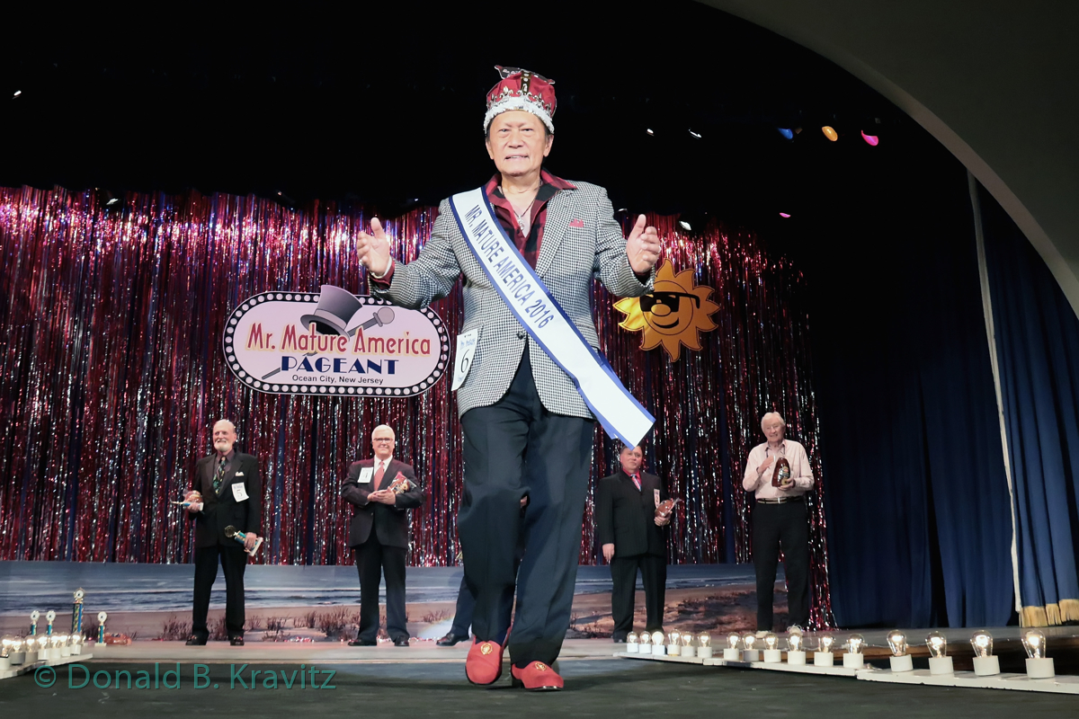 Mr. Mature America 2016, Rene Sese, walks the runway at the Ocean City Music Pier after being crowned on March 12.