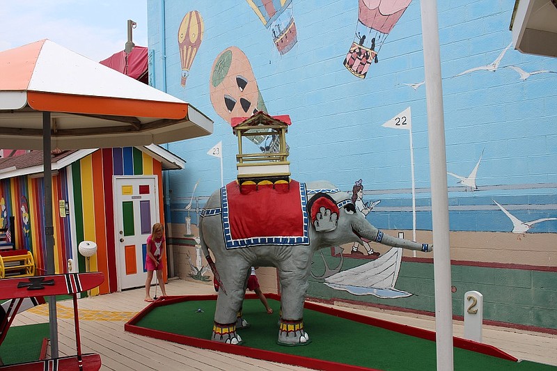 Lucy the Elephant, a Jersey Shore landmark, is depicted on Hole 2.