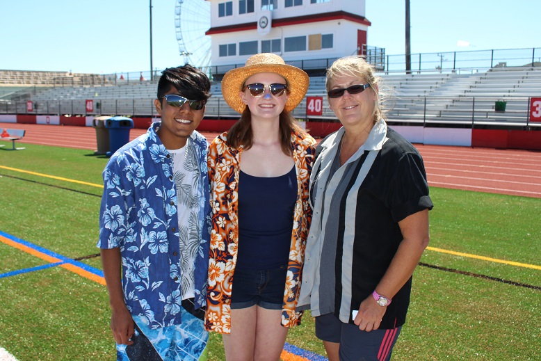 OCHS Band Director Donna Schwatz with Band President Celvin Pelaez and Vice President Morgan McLees.