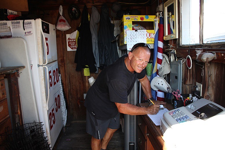 Tony Galente oversees his three businesses at the corner of 13th and Atlantic Ave from the parking lot shed. 