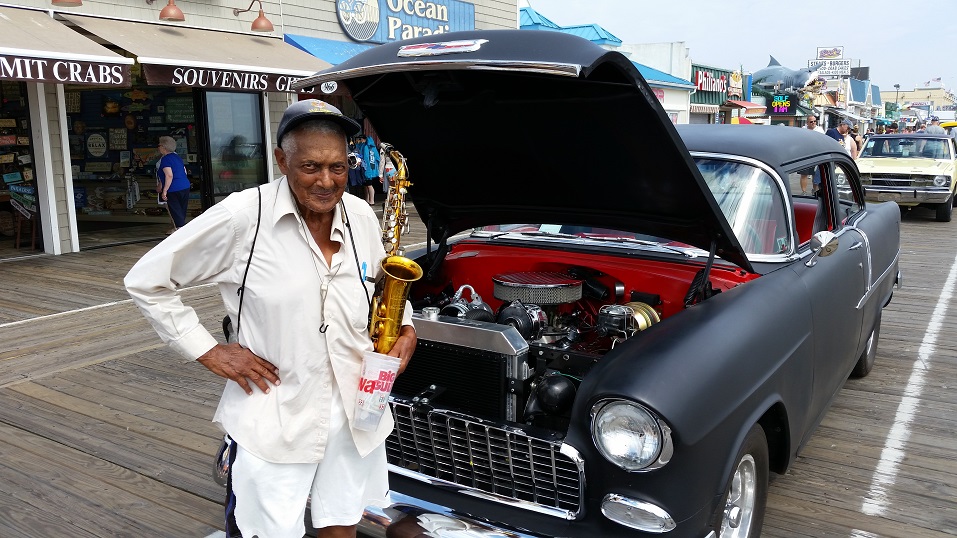 One of the show's spectators, 83-year-old Adrian Crump, of Hackensack, admired a 1955 Chevy that reminded him of his youth. 