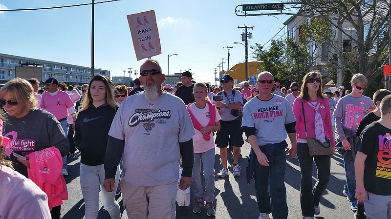 Waves of walkers started out at Ninth Street before strolling on the Boardwalk.