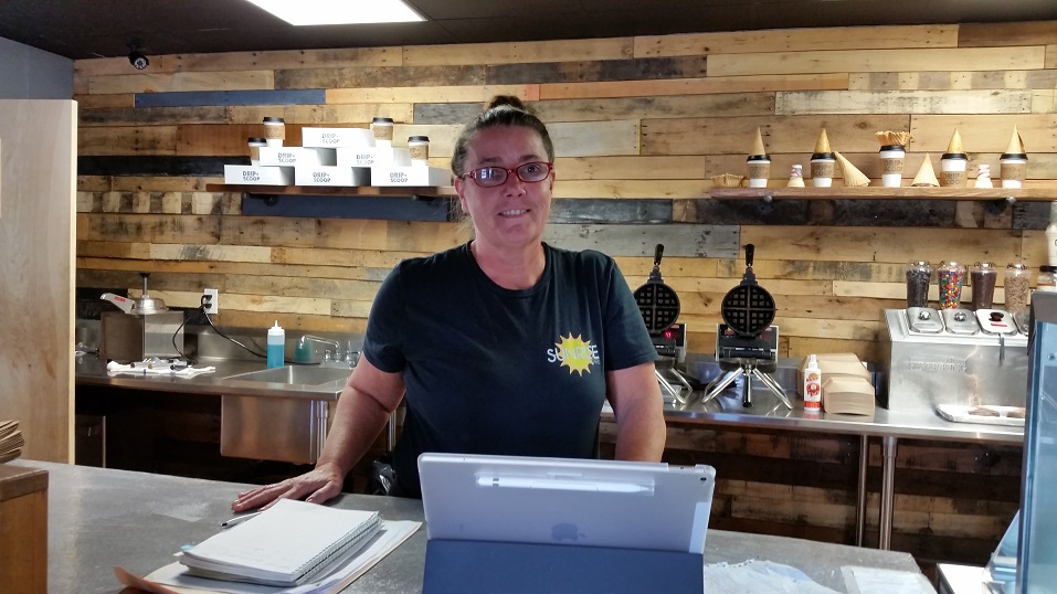 Sharon Idell, owner of the Drip N' Scoop shop on Asbury Avenue, which hosted Coffee With Cops, said the event draws a good response from her customers.