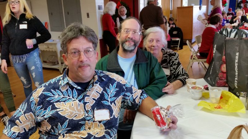 Twin brothers Warren and Walter Bucks and their mother, Carol Bucks, all of Linwood, have made the dinner a family tradition for 13 years.