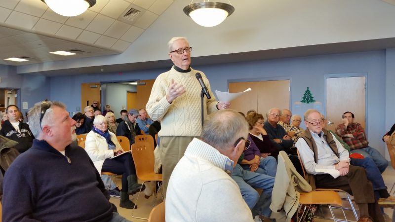 Jack Gallagher, president of the Ocean Reef Condominium Association, speaks out in opposition to the plan.