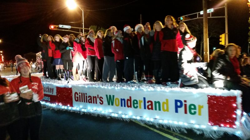 Colorful holiday-themed floats were a centerpiece of the parade.