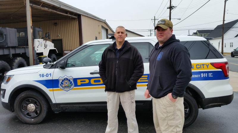 Officers Jeffrey Doto, left, and Tom Strunk also helped to provide security during President Barack Obama's inauguration parade in 2013.