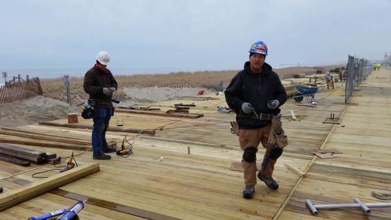 Workers are putting the finishing touches on the project, which is scheduled to wrap up in late March. 