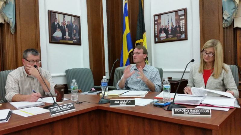 Mayor Jay Gillian, center, had pulled two previous versions of the Boardwalk entertainers ordinance to give the city more time to study the issue.