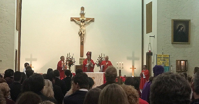 Bishop Dennis Sullivan, Pastor Reverend Michael Rush, Parochial Vicors: Rev. Allen Lovell, and Rev. Alvaro Diaz celebrated the mass.