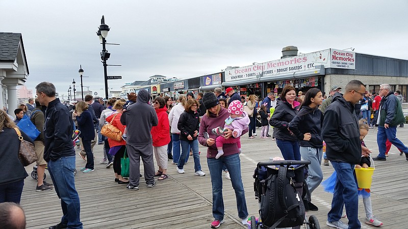 Summer-like crowds packed parts of the Boardwalk after the egg hunt wrapped up.