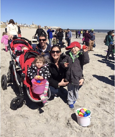 The Buechele Family from Marlton, NJ. Mark and Jackie posed with their children Oliva (4 months), Emma (2 yrs old), and Benjamin (3 yrs ols).