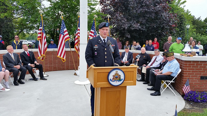 Keynote speaker Luke Anthony Walsh urged the crowd to visit a local American Legion or VFW post to learn about the sacrifices made by veterans.