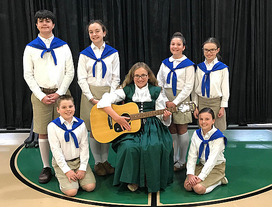 Pictured (Left to Right) 
First Row Seated: Thomas Kosloski (Kurt), Gianna Balestriere (Maria), Grace McMahon (Gretl)
Second Row Standing: Luke Monichetti (Friedrich), Stella Murphy (Louisa), Camryn Shultheis (Brigitta), Imogene Nuss (Marta)
