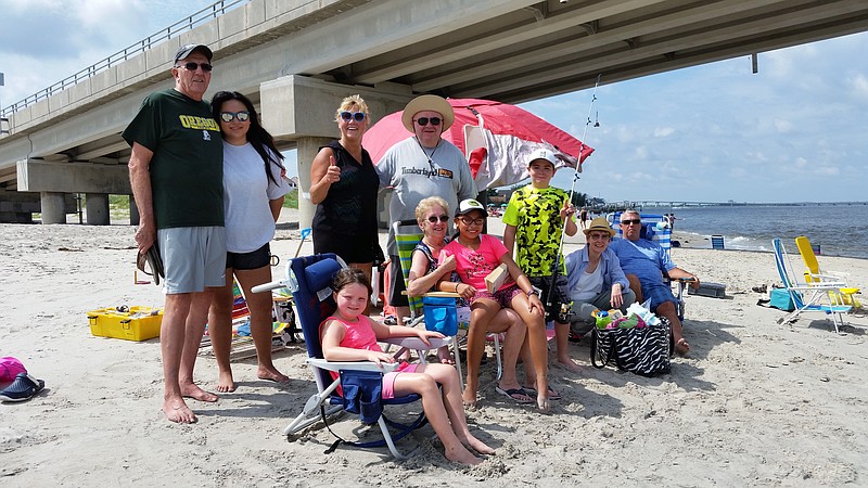 Members of the Doherty and Murray families of Deptford, N.J., and Valirco, Fla., enjoyed a day of fishing and lounging on the beach.