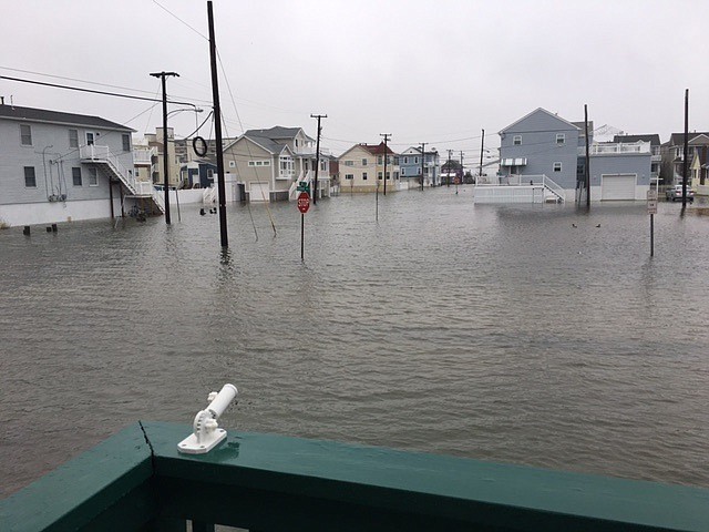 A photo shot by Third Street resident Kay Jacobs shows the type of flooding that can swamp the north end neighborhoods during storms. (Courtesy Kay Jacobs)