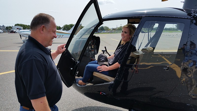 Tim and Maria Kepp prepare for takeoff from Ocean City Airport.