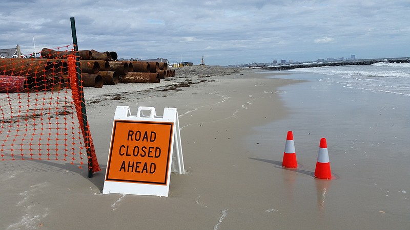 A beach replenishment project in the city's north end is moving along ahead of schedule and may be completed by Christmas.