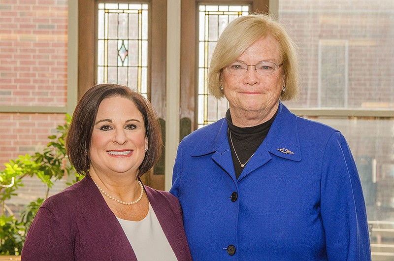 Schools Superintendent Dr. Kathleen Taylor, right, with Ocean City High School teacher Amy Andersen in 2018.