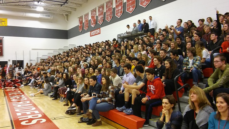 Spectators packed the gym for Amy T. Andersen's pep rally.