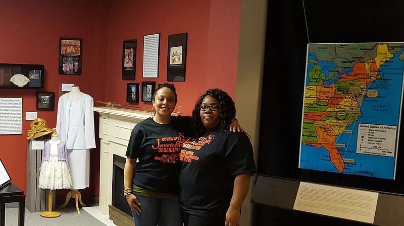  From left; Brittany Battle and Takiya Wilson of the Ocean City Juneteenth Organization, are guest curators and organizers of the Black History exhibit, which opened at the Ocean City Historical Museum Monday. (Photo Courtesy Museum)