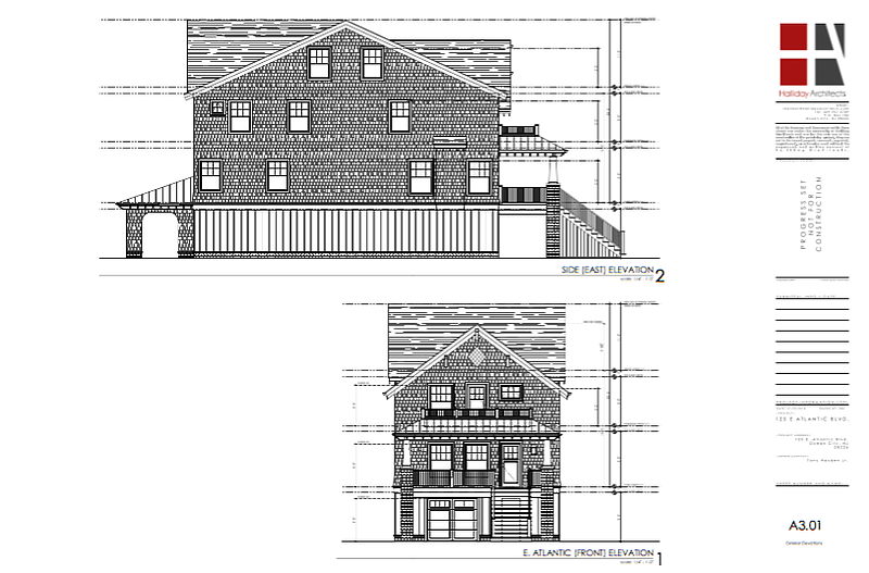 The home will sit on a deep lot and will have three floors with the first for the garage and storage and includes an elevator.