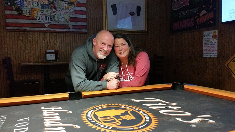 Joe and Dana Loefflad celebrate Valentine's Day at Charlie's bar and restaurant in their hometown of Somers Point.