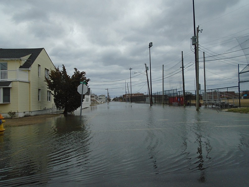 Flooding near 6th Street made it impossible for cars to pass after a nor'easter in March.