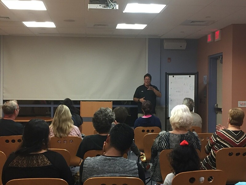 American Sign Language instructor Dan Crisham teaches students in a class at the Ocean City Free Public Library in 2016, the first year it was offered at the library. (Courtesy Julie Brown)