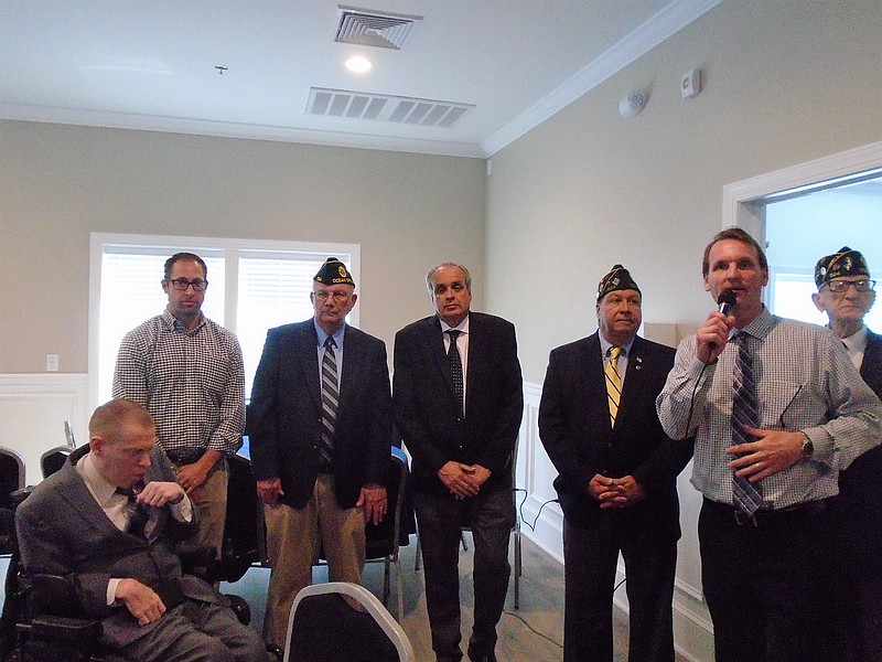 Ocean City Mayor Jay Gillian addresses the American Legion. 