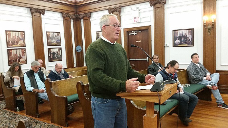 Former Councilman John Flood, a candidate in the May 8 mayoral election, questions the city's spending on entertainers for the Night In Venice summer weekend celebration.