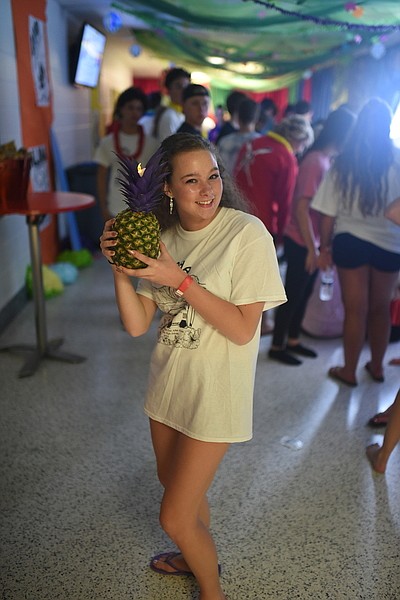 After dancing at the prom, a pineapple centerpiece was the only dance partner Shannon Mulraney wanted at after prom