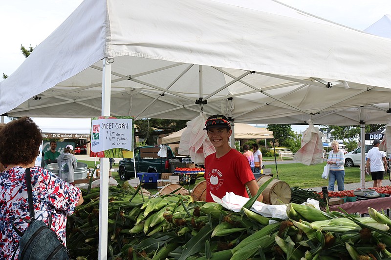 Sweet Jersey Corn is a hit with Noelle Willingham and her daughter, Savannah, and Noelle's mom, Barbara Laponte, vacationing in Ocean City.