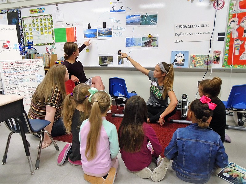 Maggie Wallace, Jessica Yeats and Aspen Lawlor teach about the cycle of water.