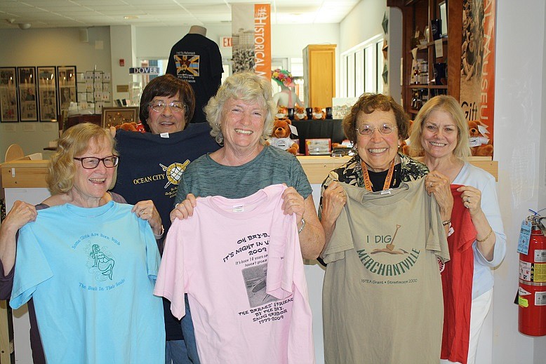 Participants in the 2018 Museum T-Shirt Contest.  Unfortunately, the ladies were not winners, but they still had fun and like supporting the Museum.  From Left: Susan Hohman, Barbara Stefano, Judi Levy, Noel Wirth and Carol Dotts.