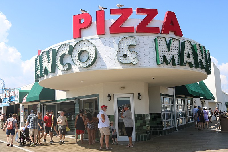 Manco and Manco is a popular pizza stop on the Boardwalk.