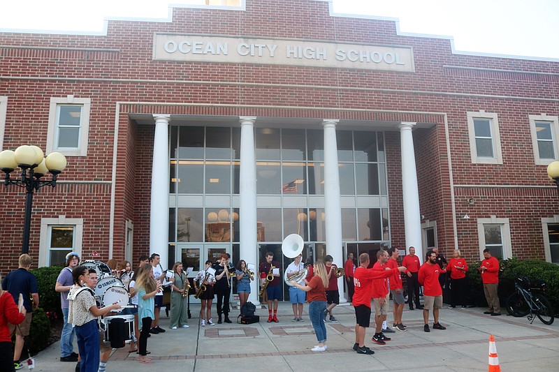 Schools in Ocean City are open for all week in-person instruction. (Pre-COVID pep rally for first day of high school)