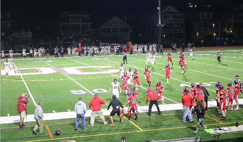 The Red Raiders work the running game while on attack.