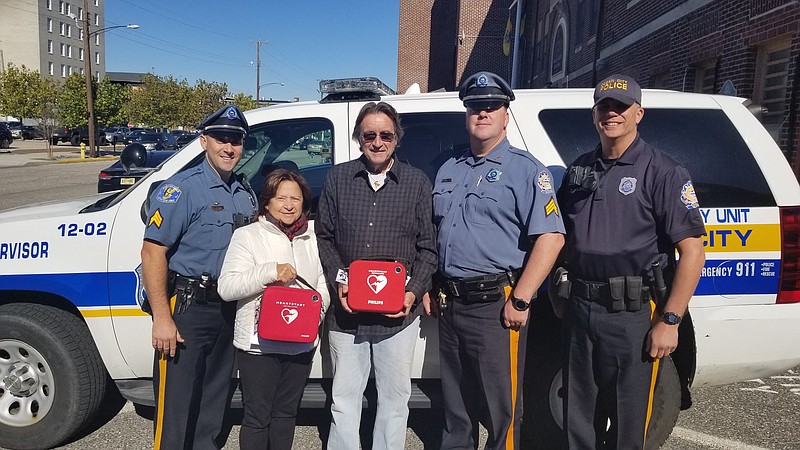 The Ocean City Police Department received two  defibrillators from the Jennifer Ward Memorial Fund. (Courtesy Ocean City Police Department)