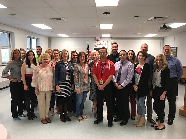 Here are the OCEF 2018 award winners during a spring Board of Education meeting. (Courtesy OCEF)