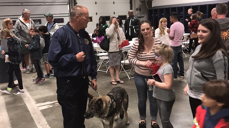 Rid Meyer and cadaver dog Merwin were popular with the children at the Open House.