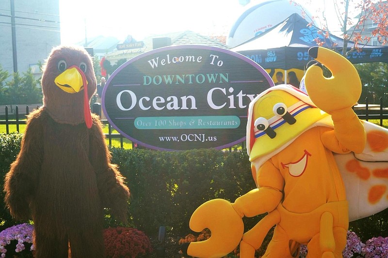 The turkey mascot will be strolling around along with Martin Z. Mollusk to entertain the crowds. (Courtesy of the Ocean City Chamber of Commerce) 