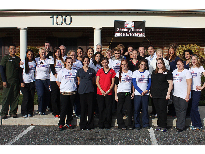 Volunteers from Marmora Family Dental and Brickworks Family Dental will show appreciation for those who served during Veterans Smile Day. (Photo courtesy Ocean City Chamber of Commerce)