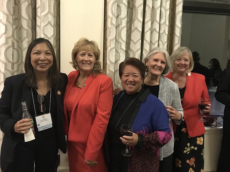 Cape May County Freeholder Marie Hayes, (second from left) with (from left) Rep. Elizabeth Wright of Utah; Rep. Morikawa Dee of Hawaii; Rep. Joy San Buenaventura, of Hawaii; and Rep. Lin Bennett of South Carolina at the Annual conference of the National Foundation of Women Legislators. (Photos courtesy of Lloyd Hayes)