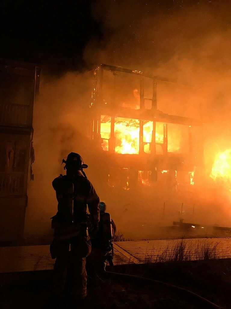 The early morning fire rages Dec. 27. (Provided by Ocean City Fire Chief Jim Smith)