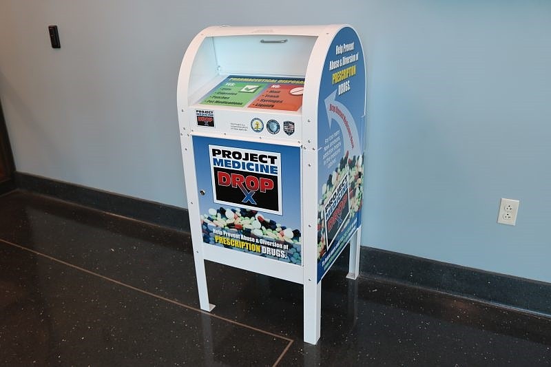 Medicine drop boxes like this one are located at local police departments throughout Cape May County, allowing residents to safely dispose of unwanted or expired prescription drugs.