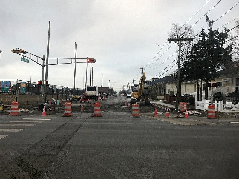 Construction continues on Sixth Street at the intersection of Bay Avenue.