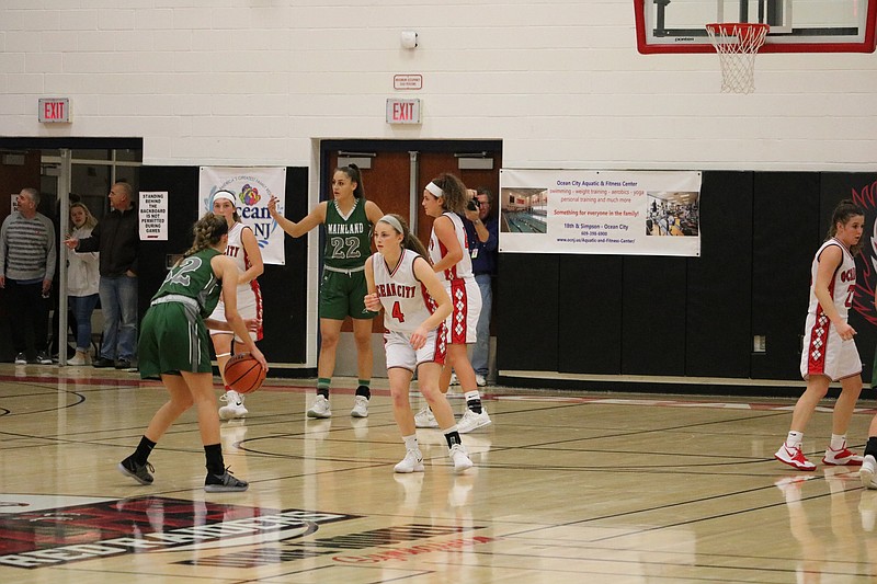 Ocean City's Delaney Lappin (4) plays defense.