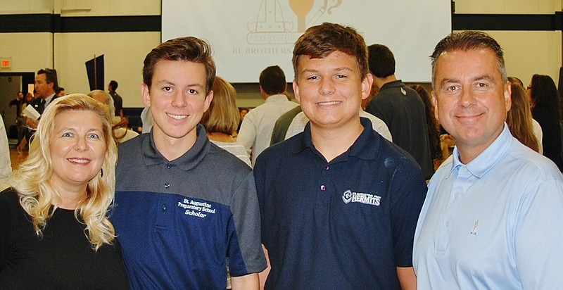 Michael Doliszny (second from left) a St. Augustine Prep senior from Ocean City, with parents Kristina and Robert and brother Evan, a St. Augustine junior. The family also includes 14-year-old twin girls Katherine and Lauren, students at Ocean City Intermediate School. (Photos courtesy of Doliszny family)