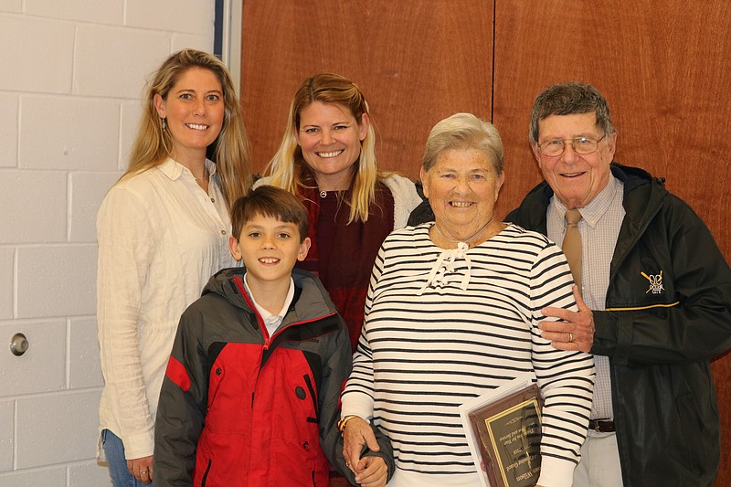 Joan Wilson is joined by her daughters Sandy Greenberg and Stephanie Faber, her husband, Dave, and grandson Kellen Faber.